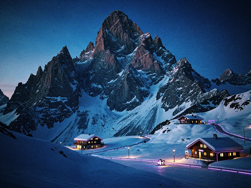 Alpiner Gipfel bei Dämmerung