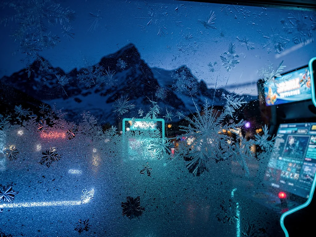 Alpine Gipfel bei Dämmerung